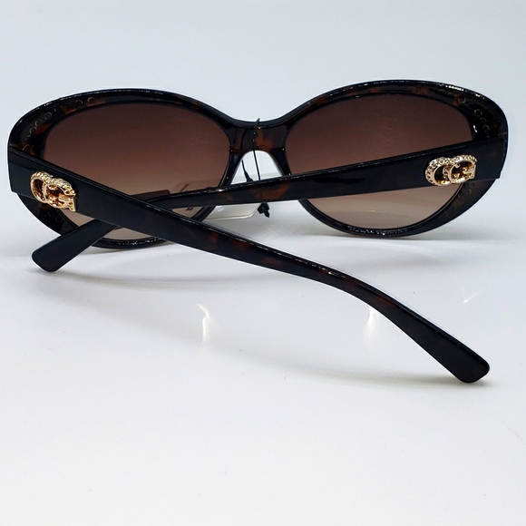 Tortoise Shell Rhinestone & Stud Sunglasses - Picture 7 of 11